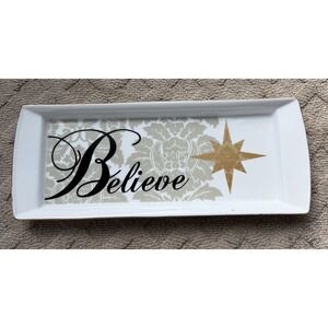 Believe St. Nicholas Square Christmas/ INSPIRATIONAL Serving Tray And Snack Dish